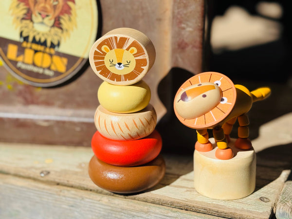 Wooden Mini Safari Animal Stacking Toy assorted WSA