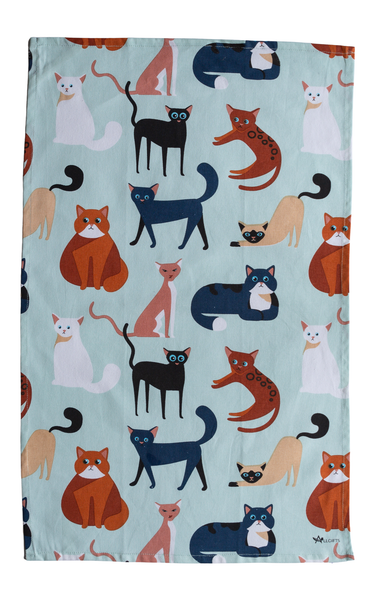 Tea Towel - Colourful Cats TCC