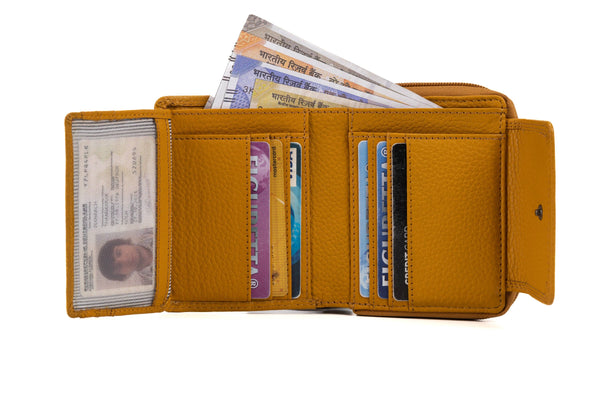 Greenwood - Women's Leather Wallet Tina - Yellow GWY