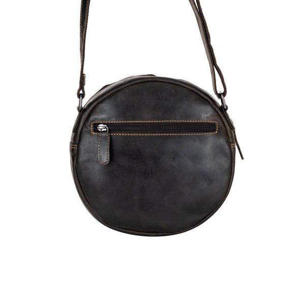 Circle Luxe – Brown Leather Crossbody Bag. CLB