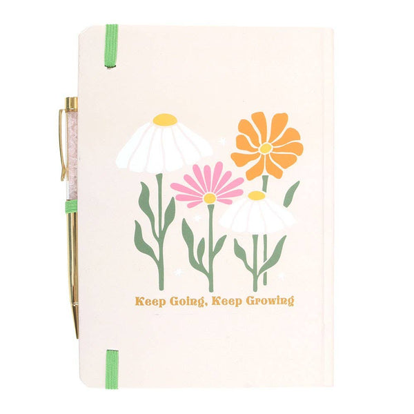 Keep Going, Keep Growing Notebook with Rose Quartz Pen KGN