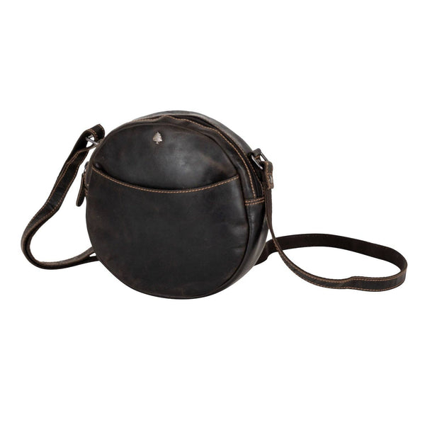 Circle Luxe – Brown Leather Crossbody Bag. CLB
