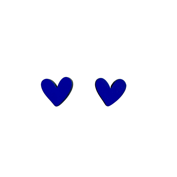 Earrings - Wooden Heart Studs PPWH