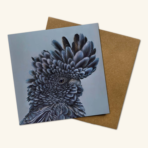Chester the Red Tailed Black Cockatoo Greeting Card RTC