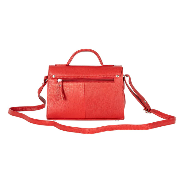 Greenwood Harper Red Leather Top Handle Crossbody Bag GHC