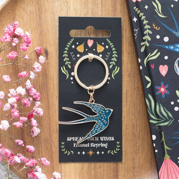 Blue Spread Your Wings Swallow Keyring BSK