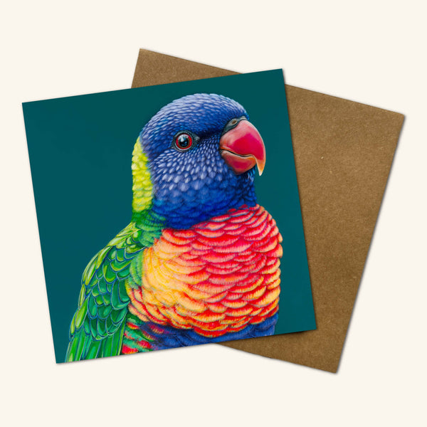 Australian Birds - Rupert the Rainbow Lorikeet Greeting Card RXL