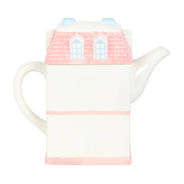 Pastel House Shaped Ceramic Teapot