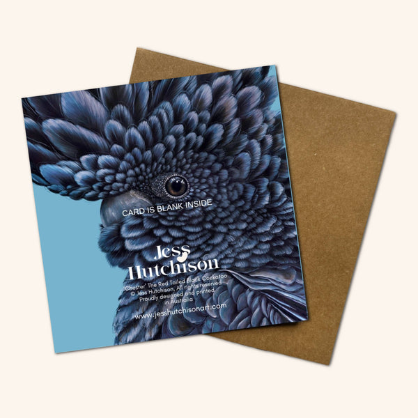 Chester the Black Cockatoo Greeting Card CBC 💚