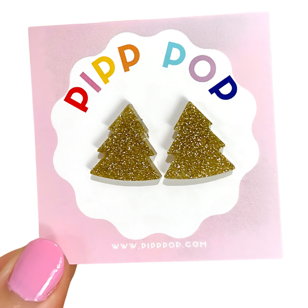 Glitter Christmas Tree Studs GCT