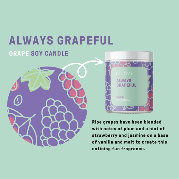 Candle - Always Grapeful Soy Candle - Grape Fragrance CGC