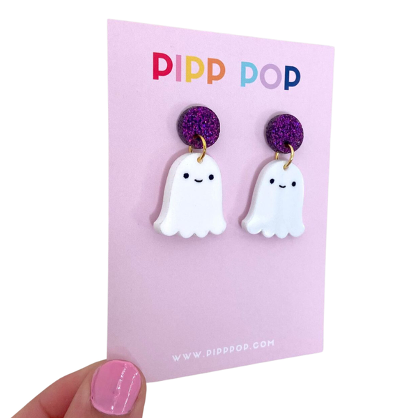 Earrings - Halloween Ghost Dangles - 2 Colours Available PPH