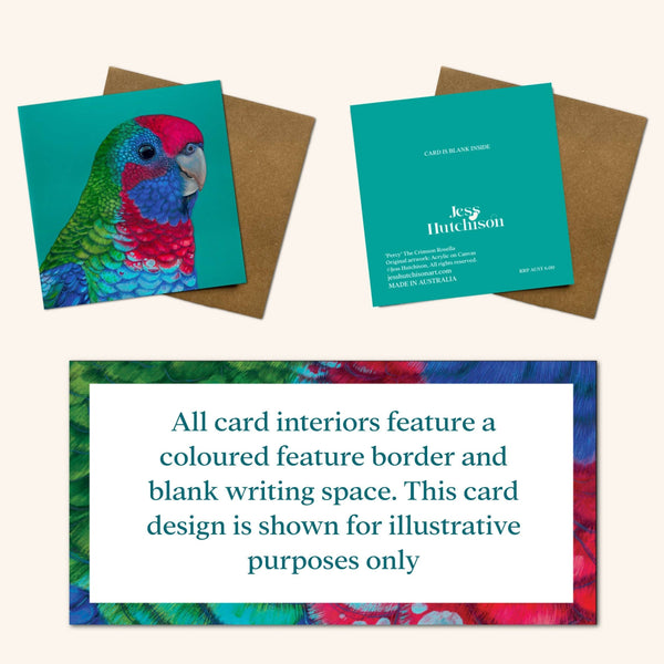 Australian Birds - Banjo the Red Rumped Parrot Greeting Card BRC