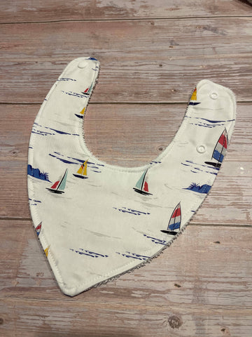 Baby Bib - Dribble Bib, Bandanna Bib, Baby Bib - Sailboats 2025 BBSB