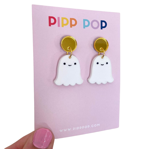 Earrings - Halloween Ghost Dangles - 2 Colours Available PPH