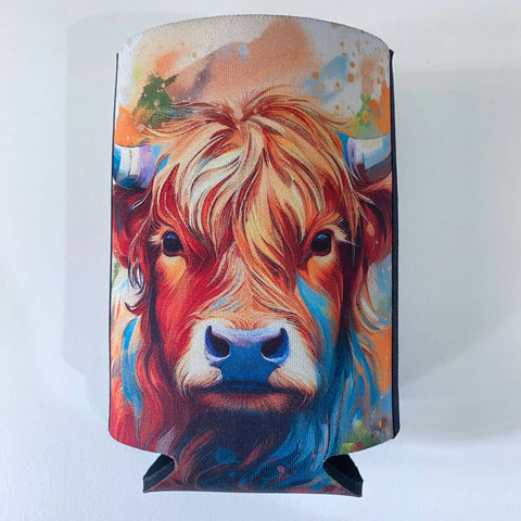 Highland Cow Quote Flat Stubby Holder Cooler