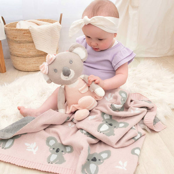 Australiana Baby Blanket - Koala/Blush BBK