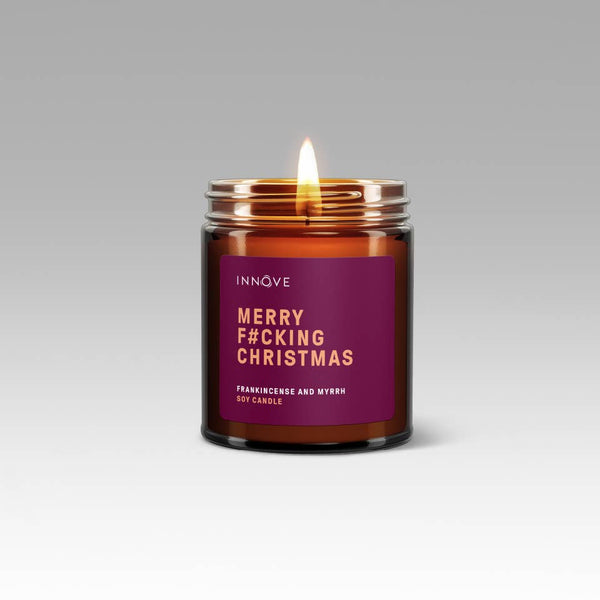 Candle - Merry F#cking Christmas Candle - Frankincense & Myrrh CFM
