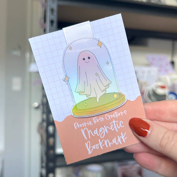 Sparkly Ghost Halloween Magnetic Bookmark HBM