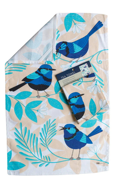 Tea Towel - Blue Wren TBW
