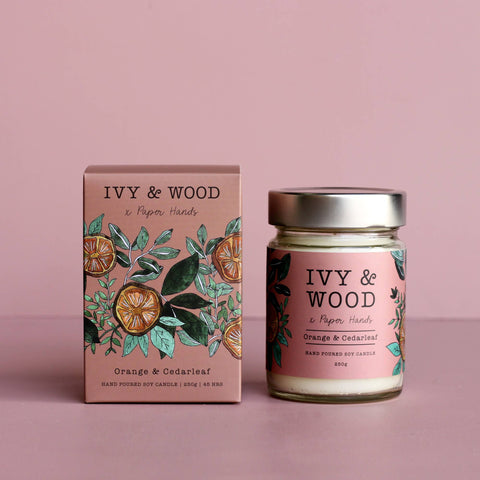 IVY & WOOD: Orange & Cedarleaf Scented Candle WOC