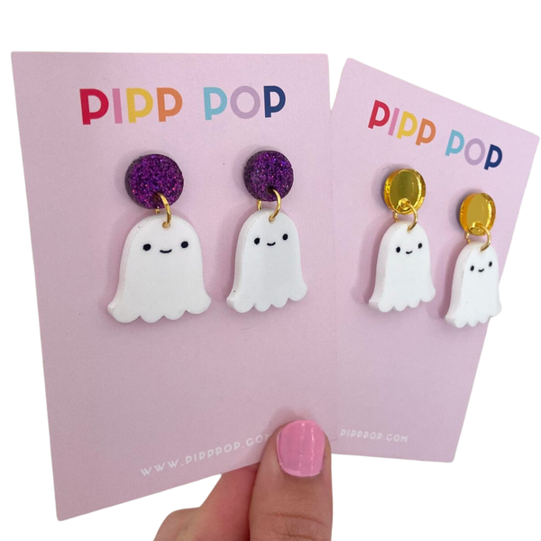 Earrings - Halloween Ghost Dangles - 2 Colours Available PPH