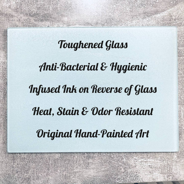 Border Collie Glass Cutting Board BCC