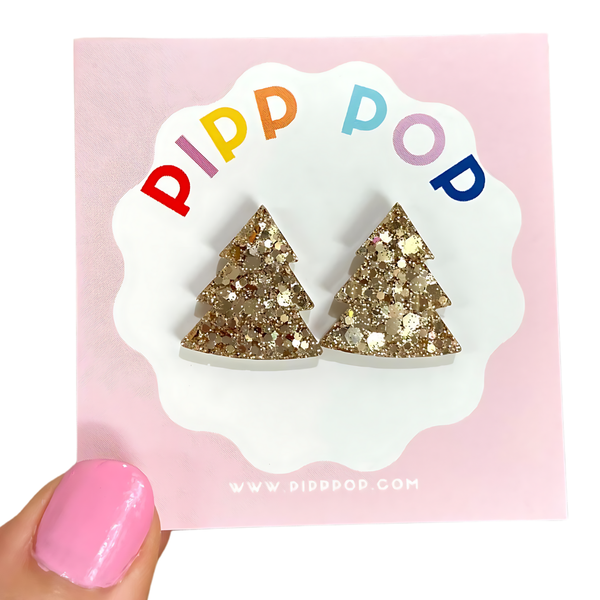 Glitter Christmas Tree Studs GCT
