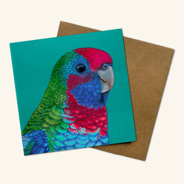 Australian Birds - Percy the Crimson Rosella Greeting Card PCR 💚
