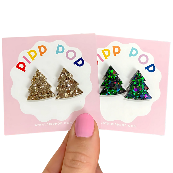 Glitter Christmas Tree Studs GCT