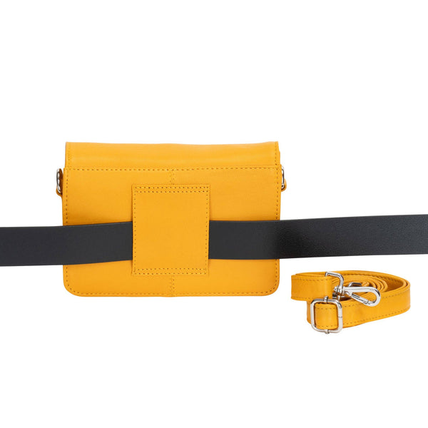 Sunny Mini Leather Crossbody Bag — Mustard Yellow GWSC