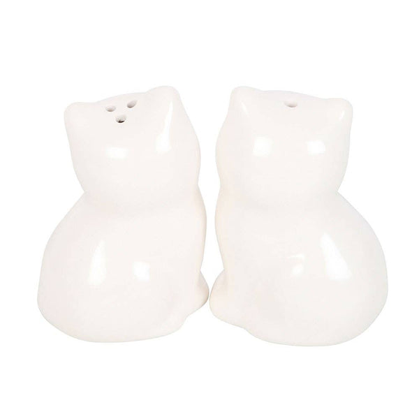 White Cat Shaped Salt and Pepper Shakers WSP