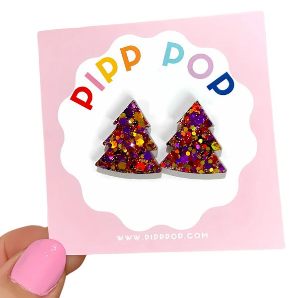 Glitter Christmas Tree Studs GCT