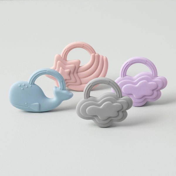2pk Silicone Teether - Whale & Cloud STW