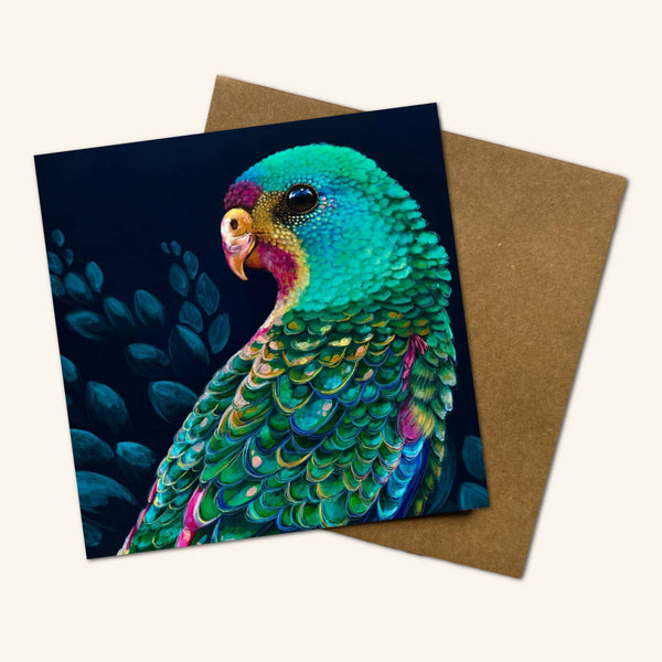 'Swifty' the Swift Parrot Greeting Card SSP 💚