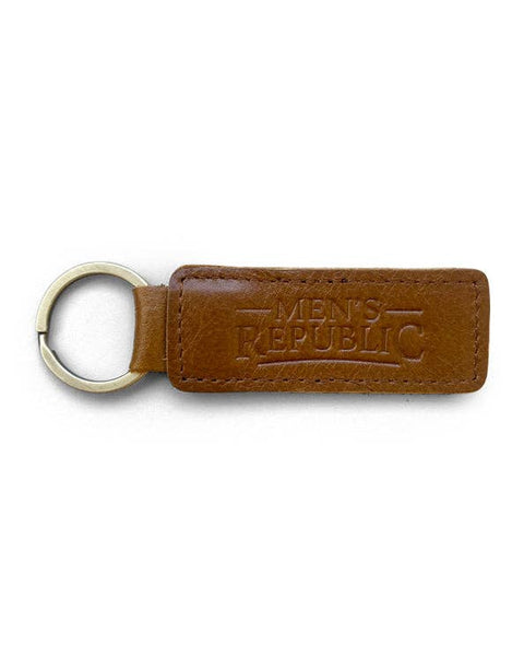 Men's Republic Leather Wallet and Keyring Set - Brown LWB