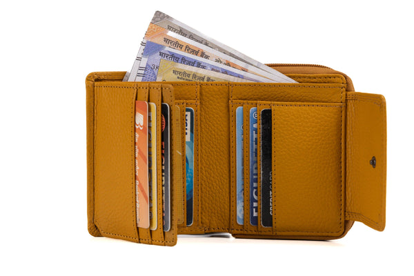 Greenwood - Women's Leather Wallet Tina - Yellow GWY