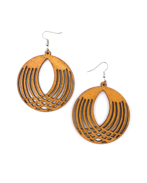 Round Timber Earrings | Lightweight Statement Drops Earrings RTS