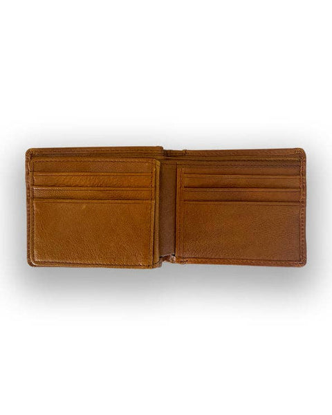 Men's Republic Leather Wallet and Keyring Set - Brown LWB