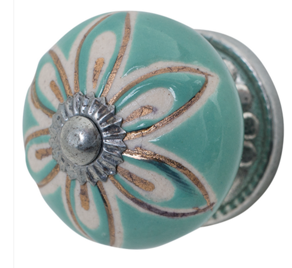 Knob - ceramic turquoise