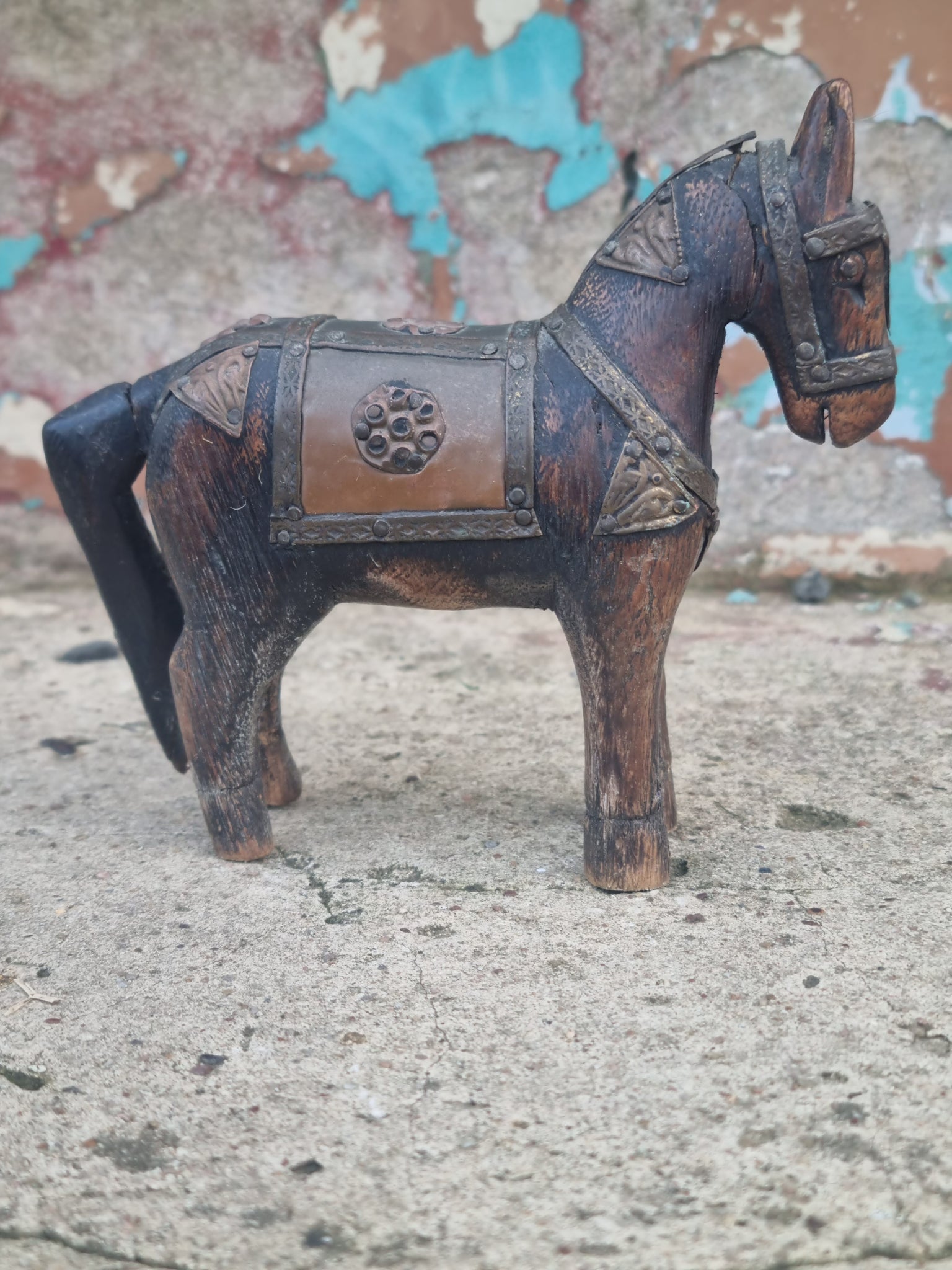 Vintage Horse with Brass and Copper Detail HCB