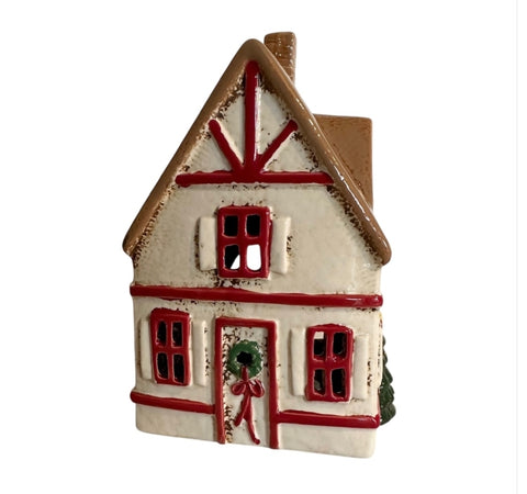 Tealight Town - Cream Christmas House TRC