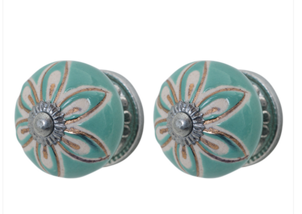 Knob - ceramic turquoise