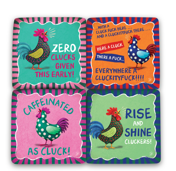 Coasters Set of 4 Coaster Roosters CCR