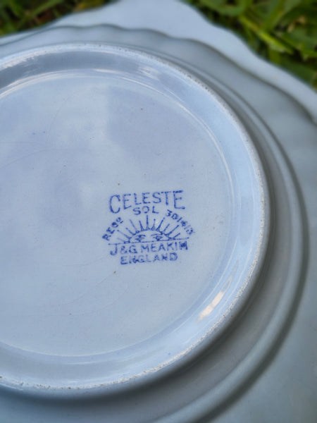 vintage J & G Meakin Sol Celeste sky-blue lidded vegetable tureen NMT