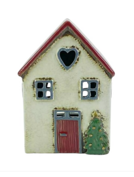 Tealight Town - Ceramic Xmas Heart House