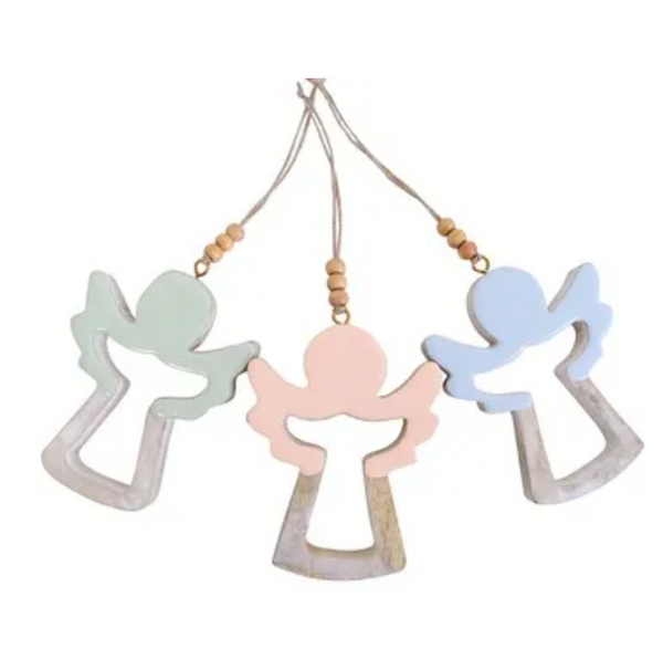 Decoration - Angel - Mango Wood  assorted LDA