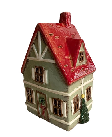 Tealight Town - Green Christmas House TTGC