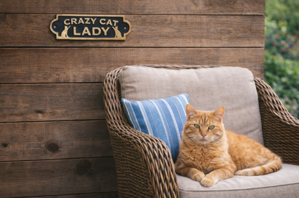 Cast Iron Sign - Crazy Cat Lady CCL