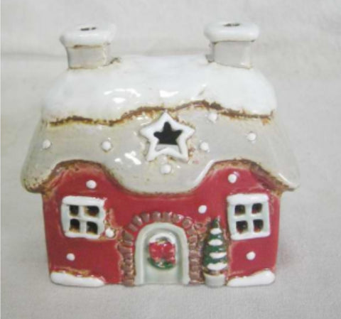 Tealight Town - Christmas Snow Red House CSRH